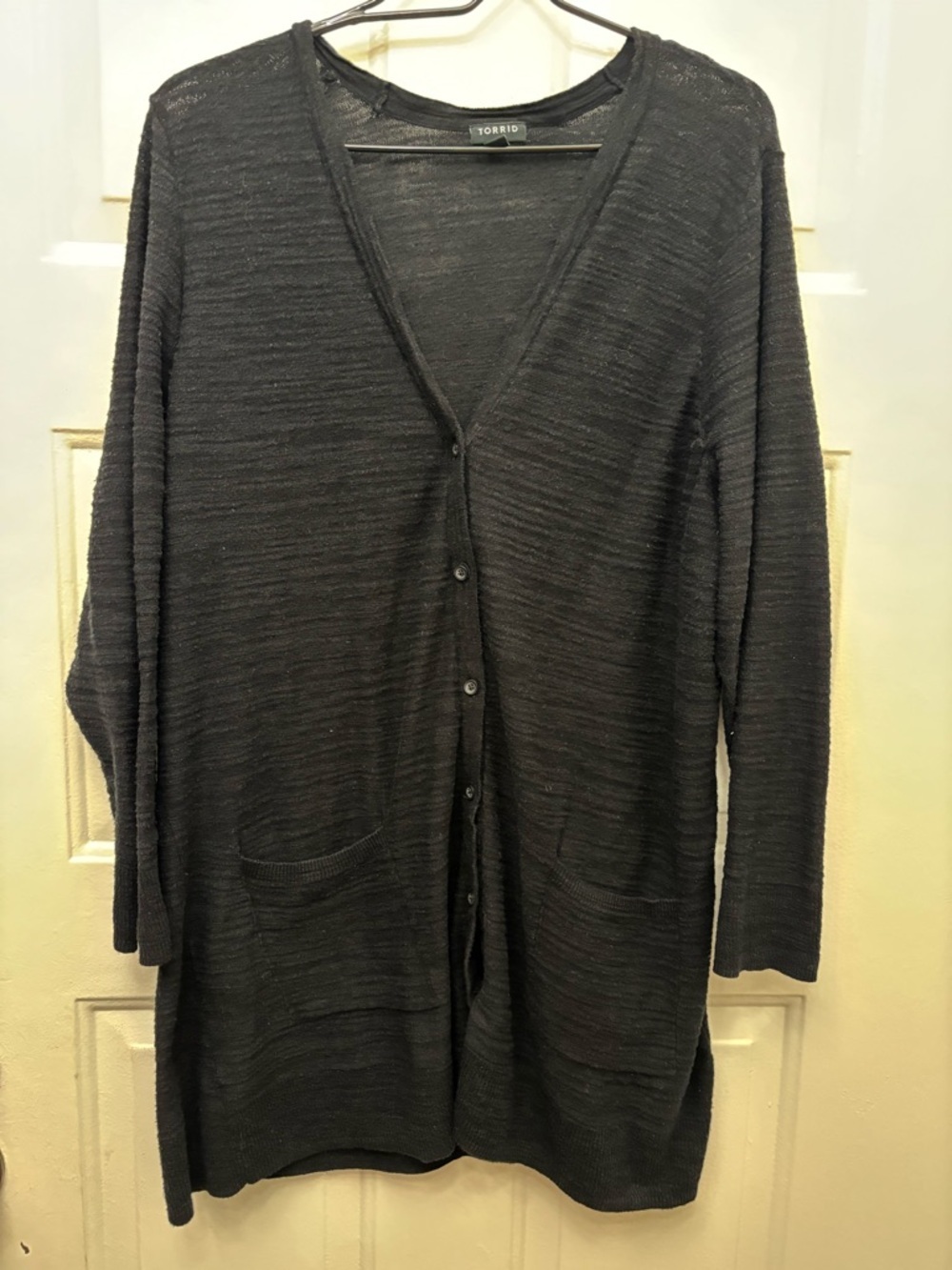 torrid Black Lightweight V-Neck Button Cardigan